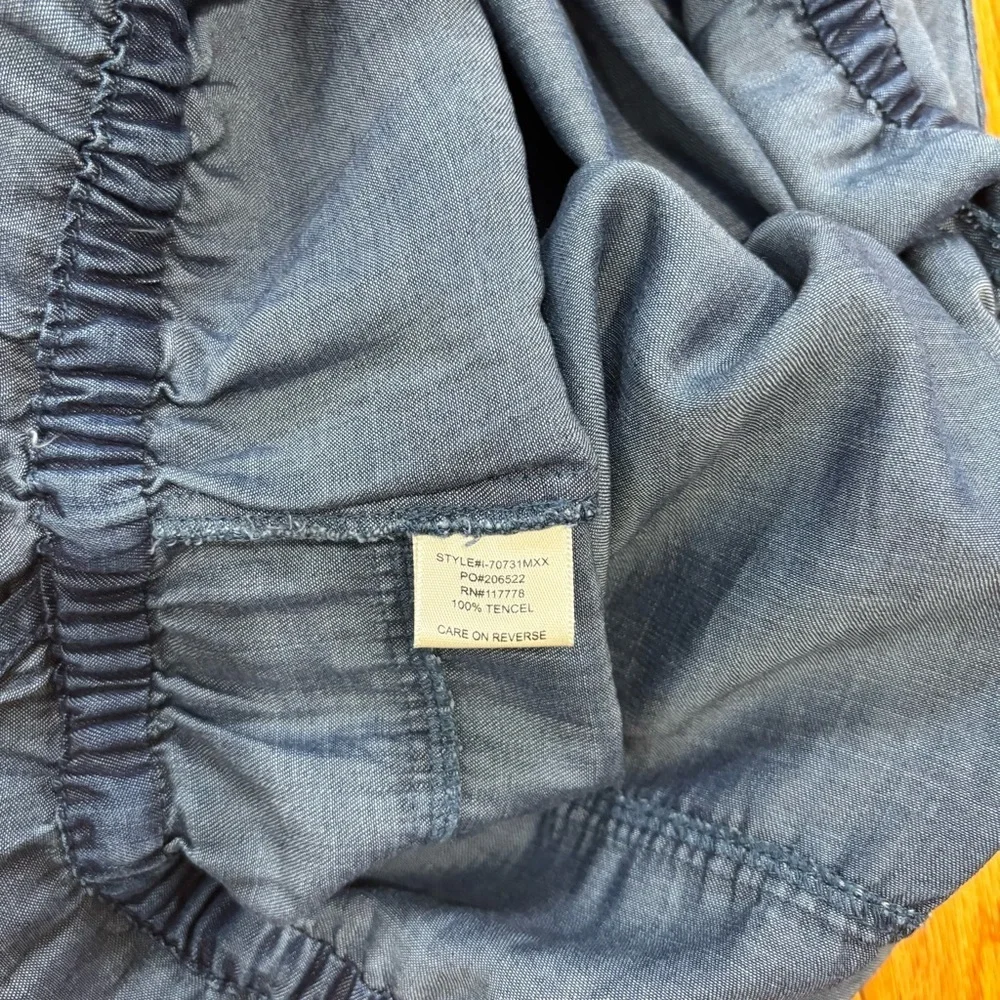 Love Stitch Women's S Preppy Baggy Chambray oversized slouchy Jumpsuit Overalls
